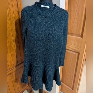 DEREK LAM 10 Crosby Peplum Sweater, Navy, Sz M, EUC!!!